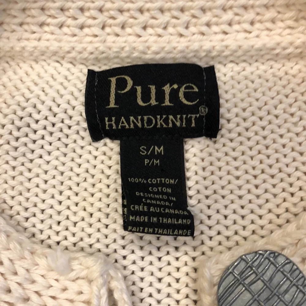 Pure Handknit Size S Cream Cardigan - Picture 2 of 7
